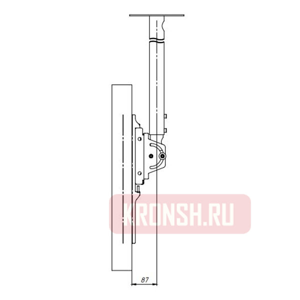 Потолочный кронштейн для телевизора ARTKRON​ P1-50 (1500-2500, чёрый)
