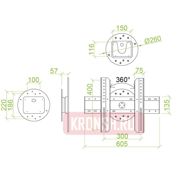 Кронштейн для телевизора ErgoFount BWM-360