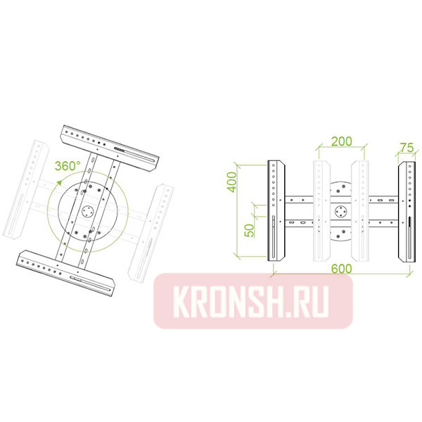 Кронштейн для телевизора ErgoFount BWM-360