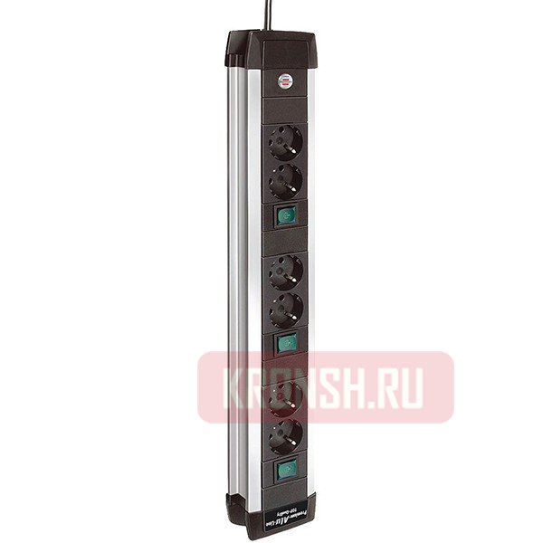 Удлинитель Brennenstuhl (6 розеток, 3 м, чёрный), 1391000078