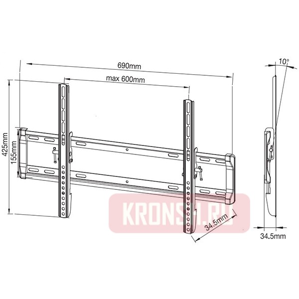 Кронштейн для телевизора Vivanco BTI 6060 (37975)