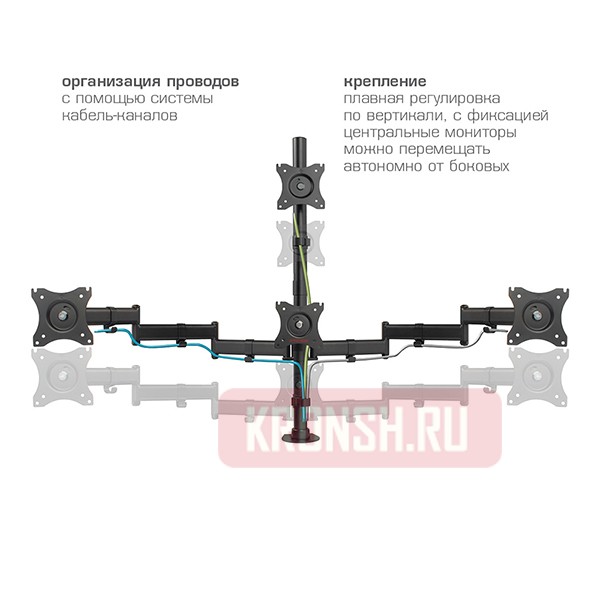 Кронштейн для 4-х мониторов Arm-Media LCD-T16 