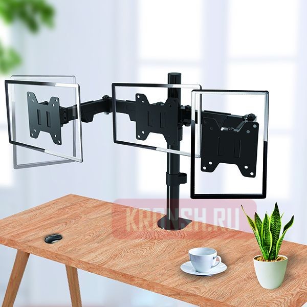 Кронштейн для 3 мониторов Wize WDM3-26