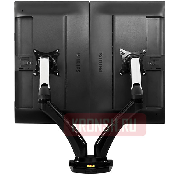 Кронштейн для двух мониторов NB F180 (чёрно-серебристый)