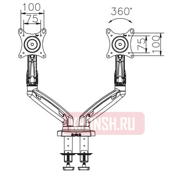 кронштейн для двух мониторов