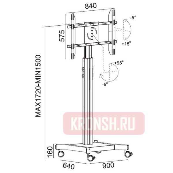 Мобильный стенд 2MVESA MediaPro 120