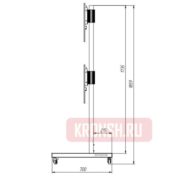 Стойка ARTKRON​ PMW-85-twin-V