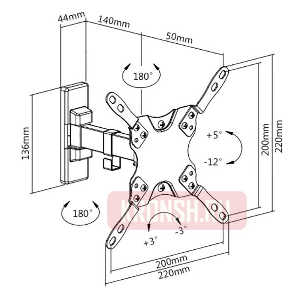 Кронштейн для телевизора Ultramounts UM864W