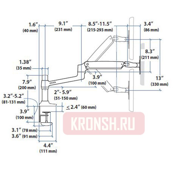Кронштейн для монитора Ergotron 45-490-216