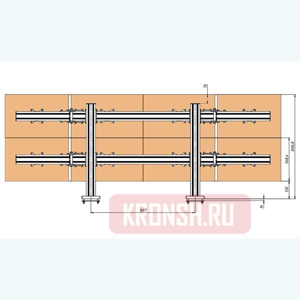 Кронштейн на 8 мониторов ARTKRON 842G (серебристый) 