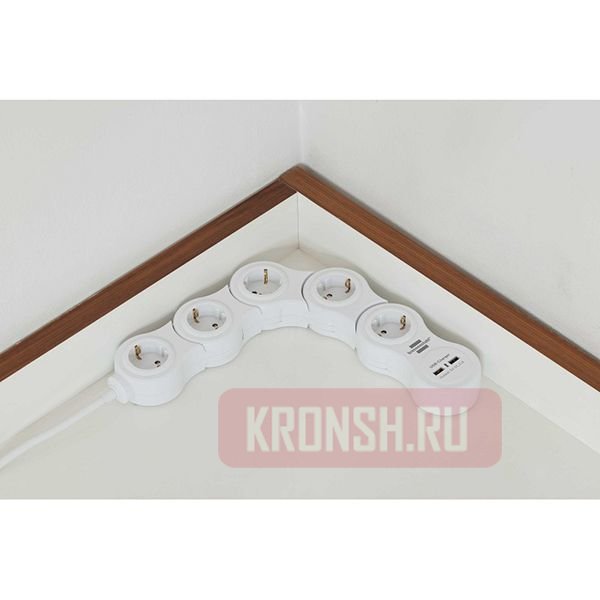 Удлинитель Brennenstuhl (5 розеток, 1,5 м, белый), 1155350210