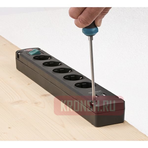 Удлинитель Brennenstuhl (5 розеток, 3 м, чёрный), 1150660315