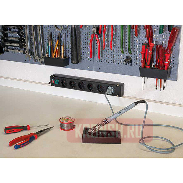 Удлинитель Brennenstuhl (5 розеток, 3 м, чёрный), 1150660315