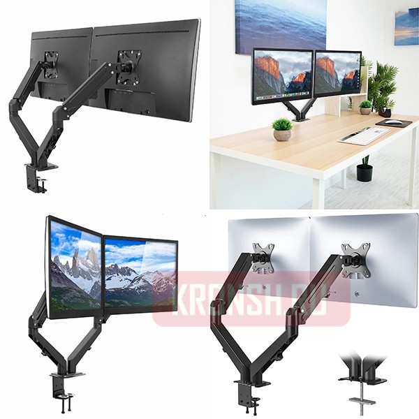 Кронштейн для двух мониторов Uniteki FMGT82B (чёрный)