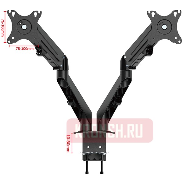 Кронштейн для двух мониторов Uniteki FMGT82B (чёрный)