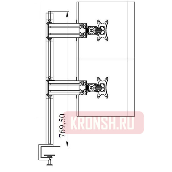 Кронштейн для мониторов ARTKRON​ 620W (чёрный) 
