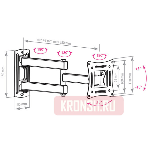 Кронштейн для телевизора Arm-Media LCD-104 (чёрный)