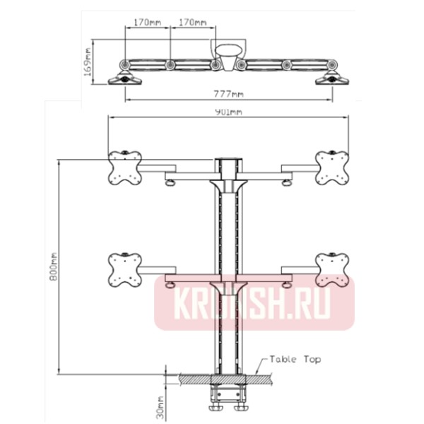 кронштейн для мониторов EGC EGL-8024G