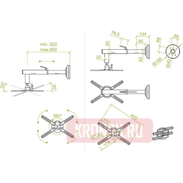 ErgoFount BPM-W16-03S (белый) (52-60 см)