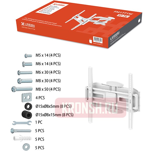 Кронштейн для телевизора Uniteki FM1771W (белый)