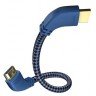 00425007 HDMI Ethernet 90° <> HDMI Ethernet 90° Blau/Silber 0,75m