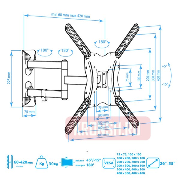кронштейн для телевизора Arm-Media LCD-404