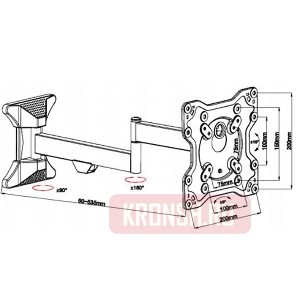 Кронштейн для телевизора Vivanco BFMO 8120 (39499)