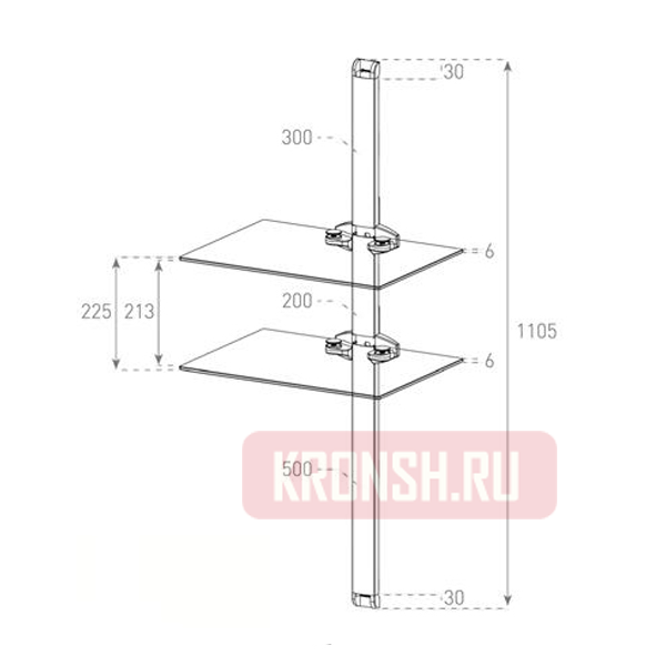 Полка для аппаратуры Sonorous PL 2620 B HBLK