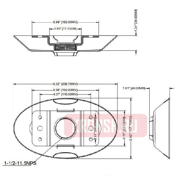 Потолочный адаптер Wize Pro CA570B (чёрный)