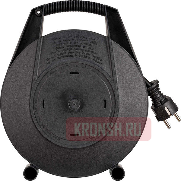 Удлинитель на катушке Brennenstuhl (3 розетки, 10 м, чёрный), 1093200600