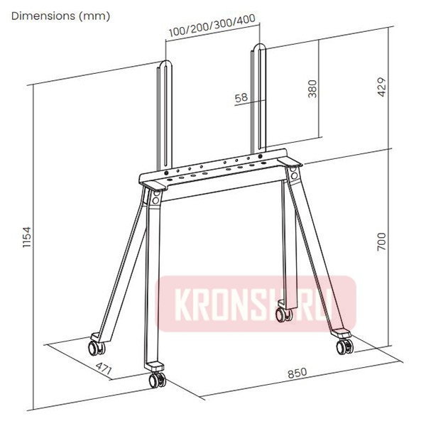 Мобильный стенд Ultramounts UM311B (черная) 