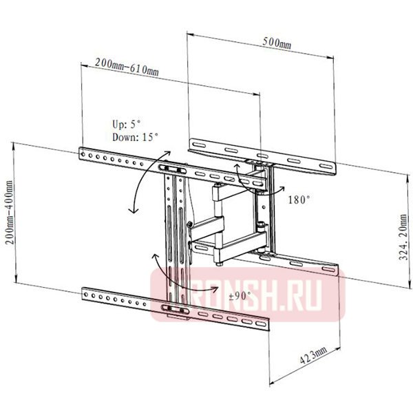 Кронштейн для телевизора Vivanco BFMO 6060 (37981)