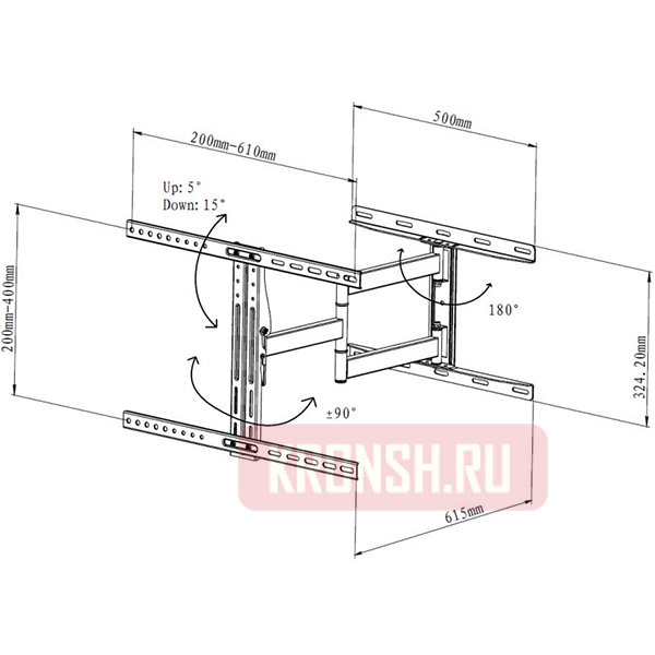 Кронштейн для телевизора Vivanco BFMO 6560 (37982)