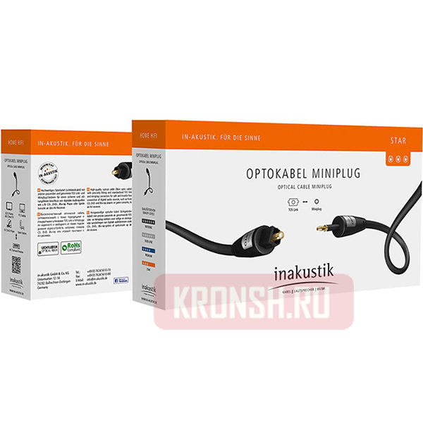 Оптический кабель Inakustik Star, Toslink-Miniplug (0,75 м) 
