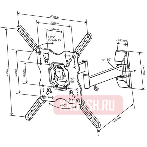 Кронштейн для телевизора Vivanco BFMO 6040 (37980)