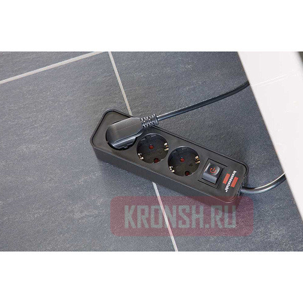 Удлинитель Brennenstuhl (3 розетки, 1,5 м, чёрный), 1153230000