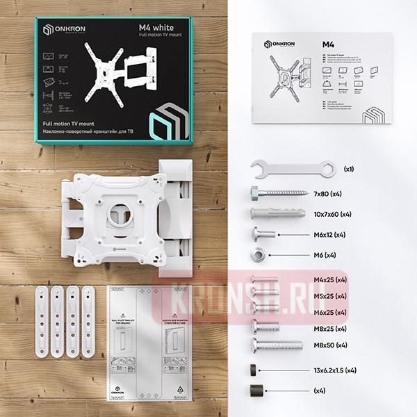 Кронштейн для телевизора Onkron M4 (белый)
