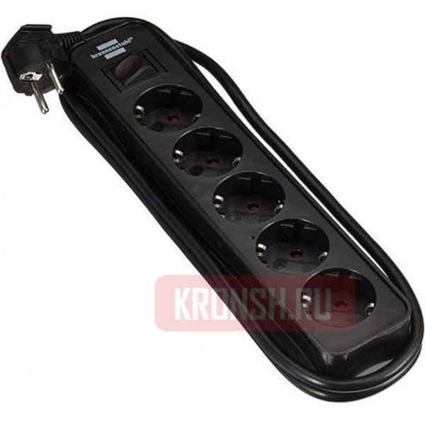 Удлинитель Brennenstuhl (5 розеток, 1,5 м, чёрный), 1153250000