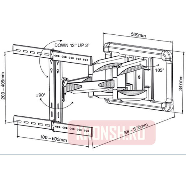 Кронштейн для телевизора Vivanco BFMO 8560 (37990)