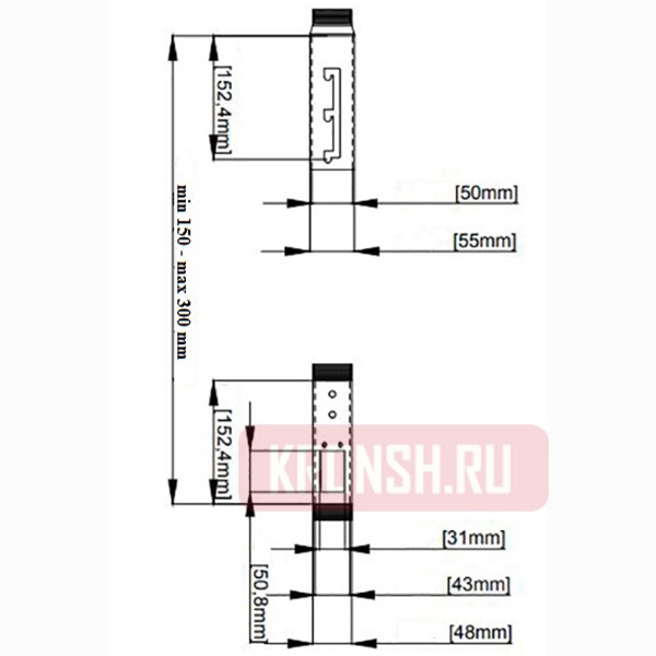 Кронштейн для проектора Wize Pro PRG11A-B (20-30 см, чёрный)