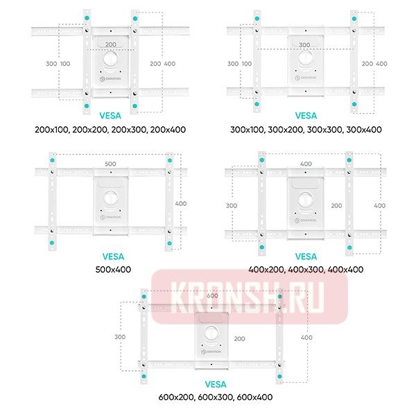 Кронштейн для телевизора Onkron M6L (белый)   
