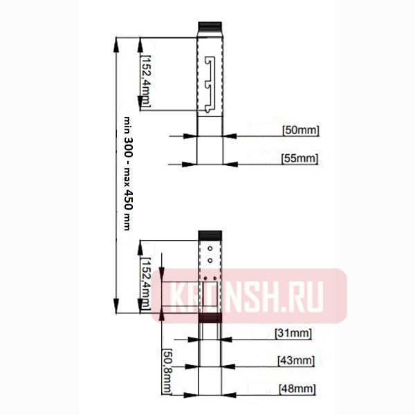 Кронштейн для проектора Wize Pro PRG15A-W (30-45 см, белый)