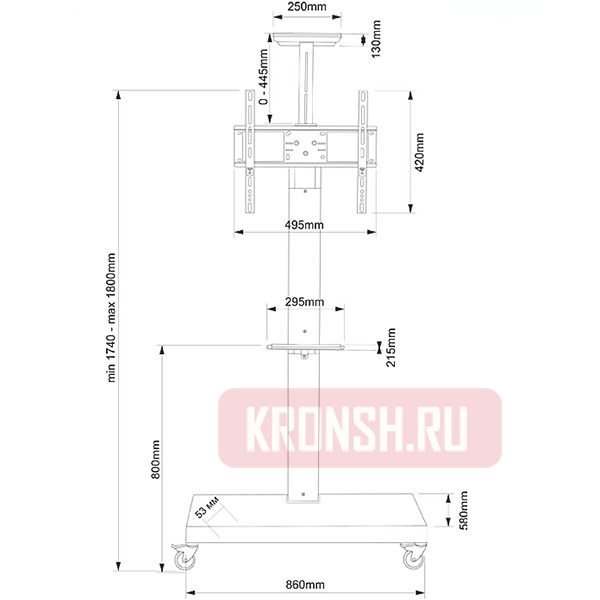 Мобильный стенд Electriclight МСТ-1 (чёрная) 