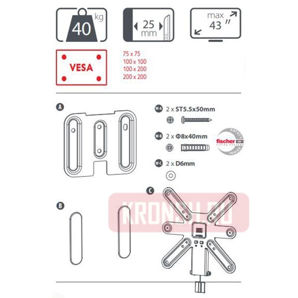 Кронштейн для телевизора OFA WM6221