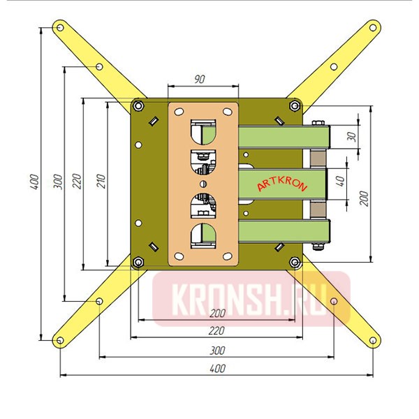 Кронштейн для телевизора ARTKRON PN-V200 (чёрный)