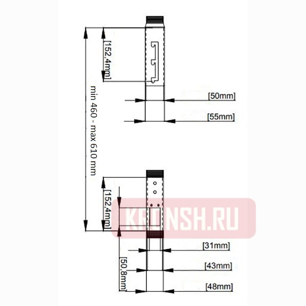 Кронштейн для проектора Wize Pro PRG20A-B (46-61 см, чёрный)