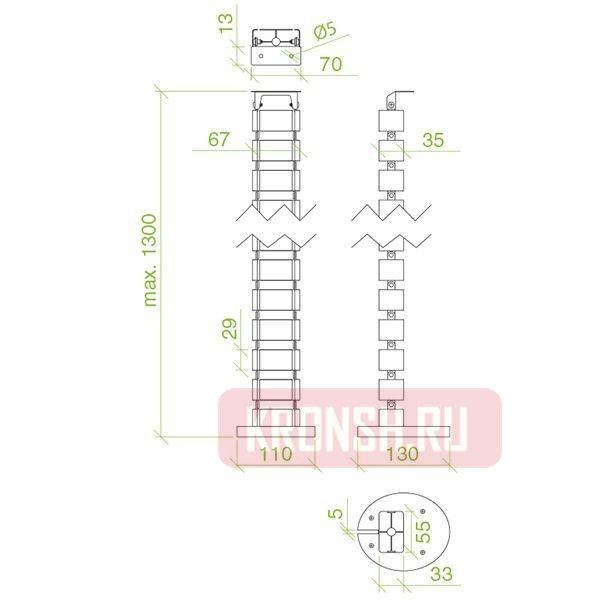 Гибкий кабель-канал ErgoFount CS-13S (серебристый)