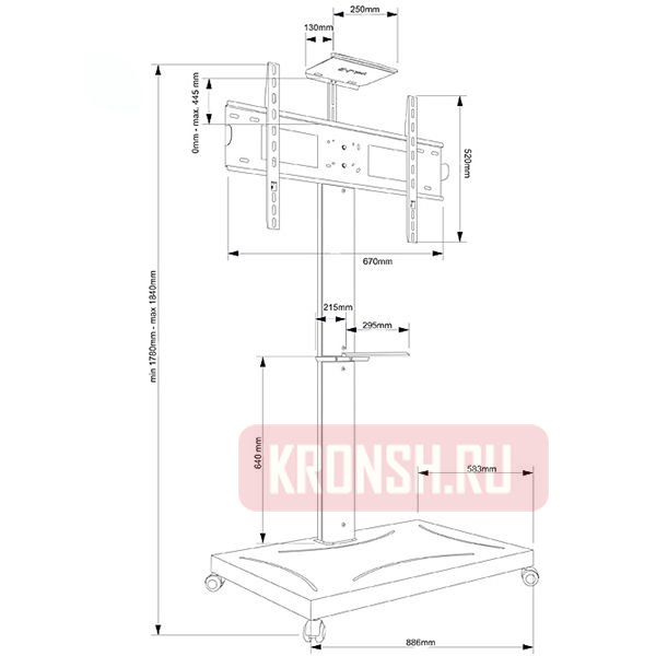 Мобильный стенд Electriclight МСТ-2 (чёрная)  