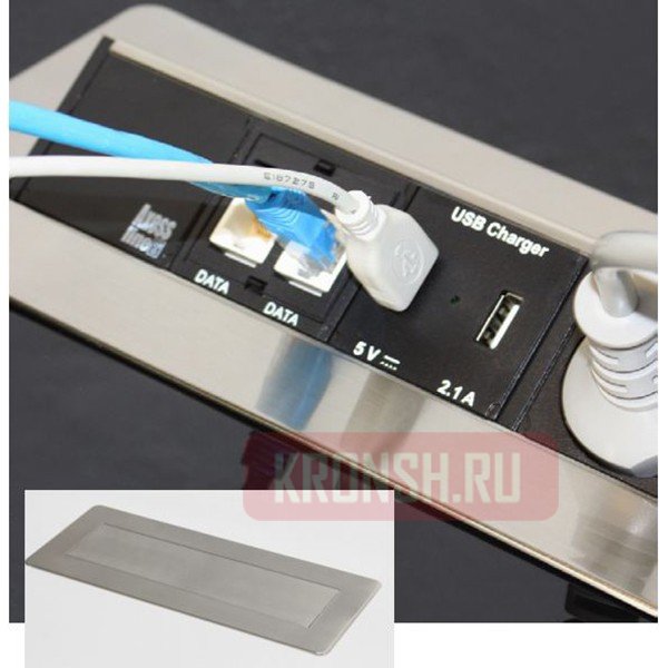 Встраиваемый розеточный блок Kondator 935-F200 (220Vx2, RJ 45x2, USBx2)