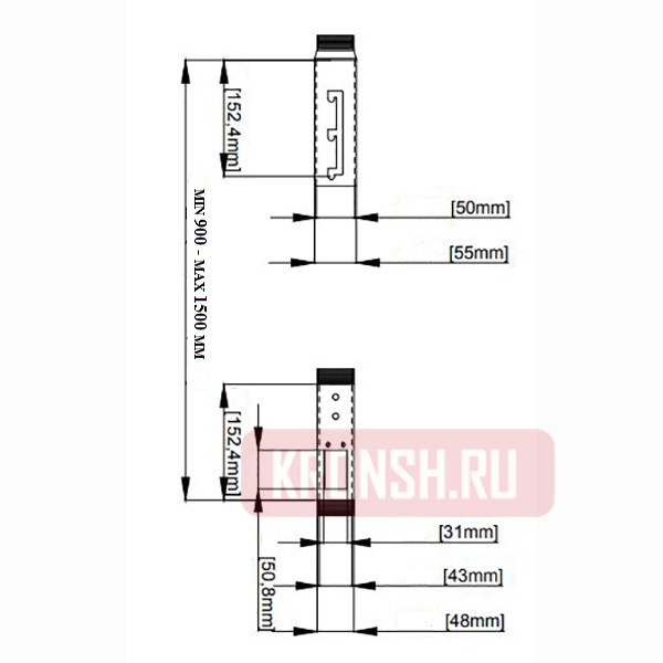 Кронштейн для проектора Wize Pro PRG35A-W (90-150 см, белый)
